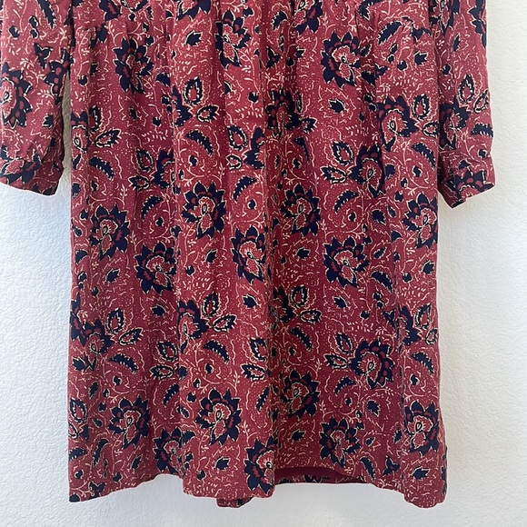 Madewell assam silk floral lace up dress size M - Picture 7 of 11